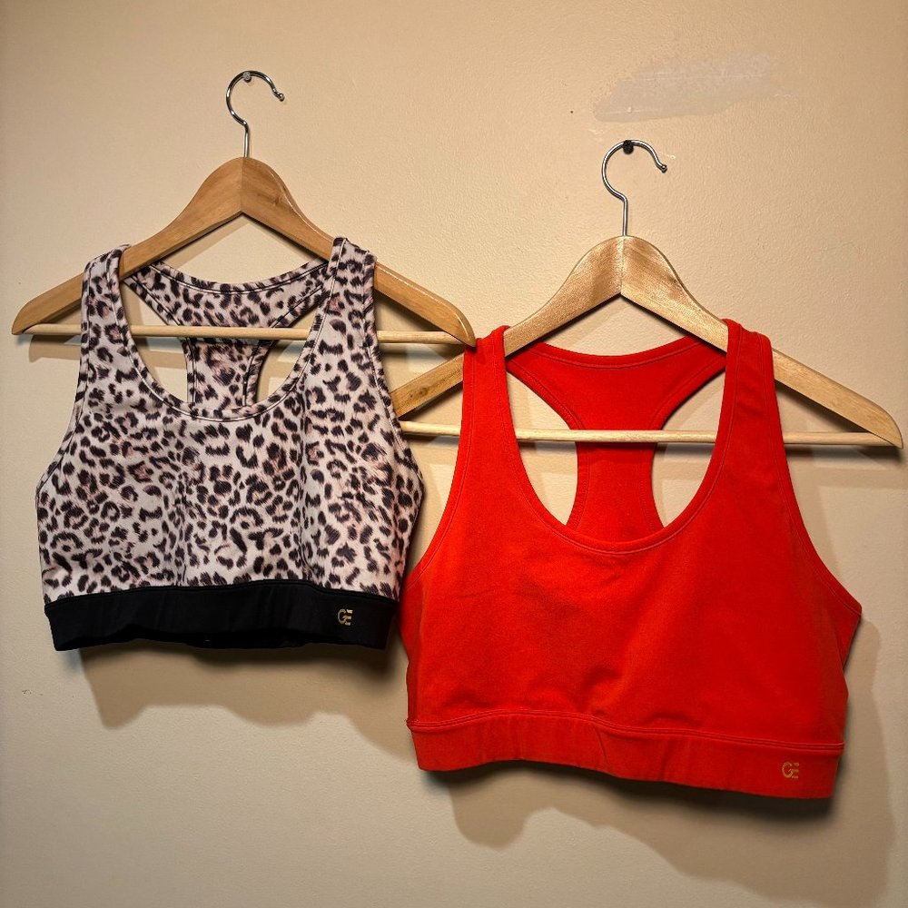 Gold Elite Venus Sports Bra Bundle - Large, Red and Cheetah Leopard Print